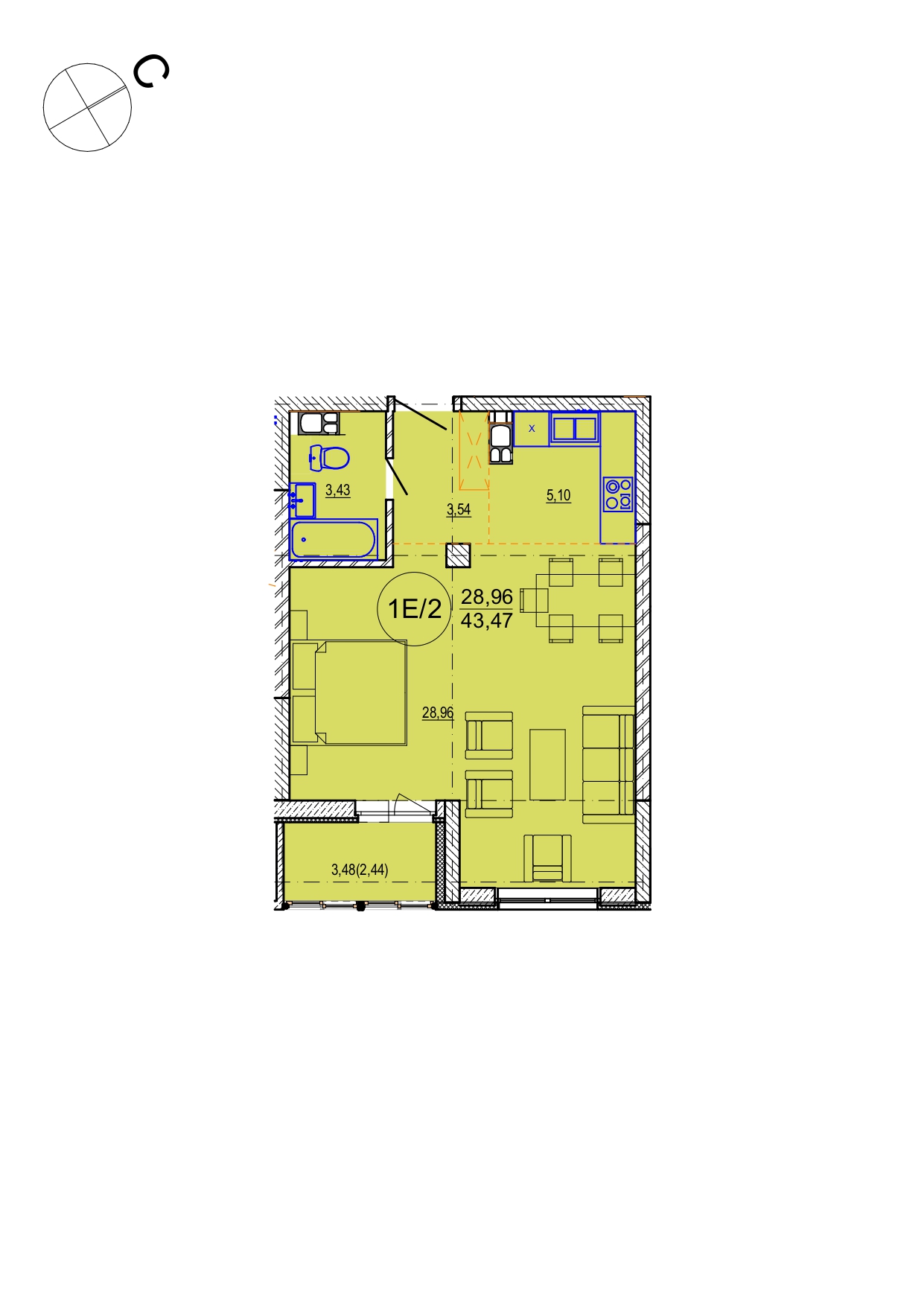 Айрон 1 - комнатная квартира