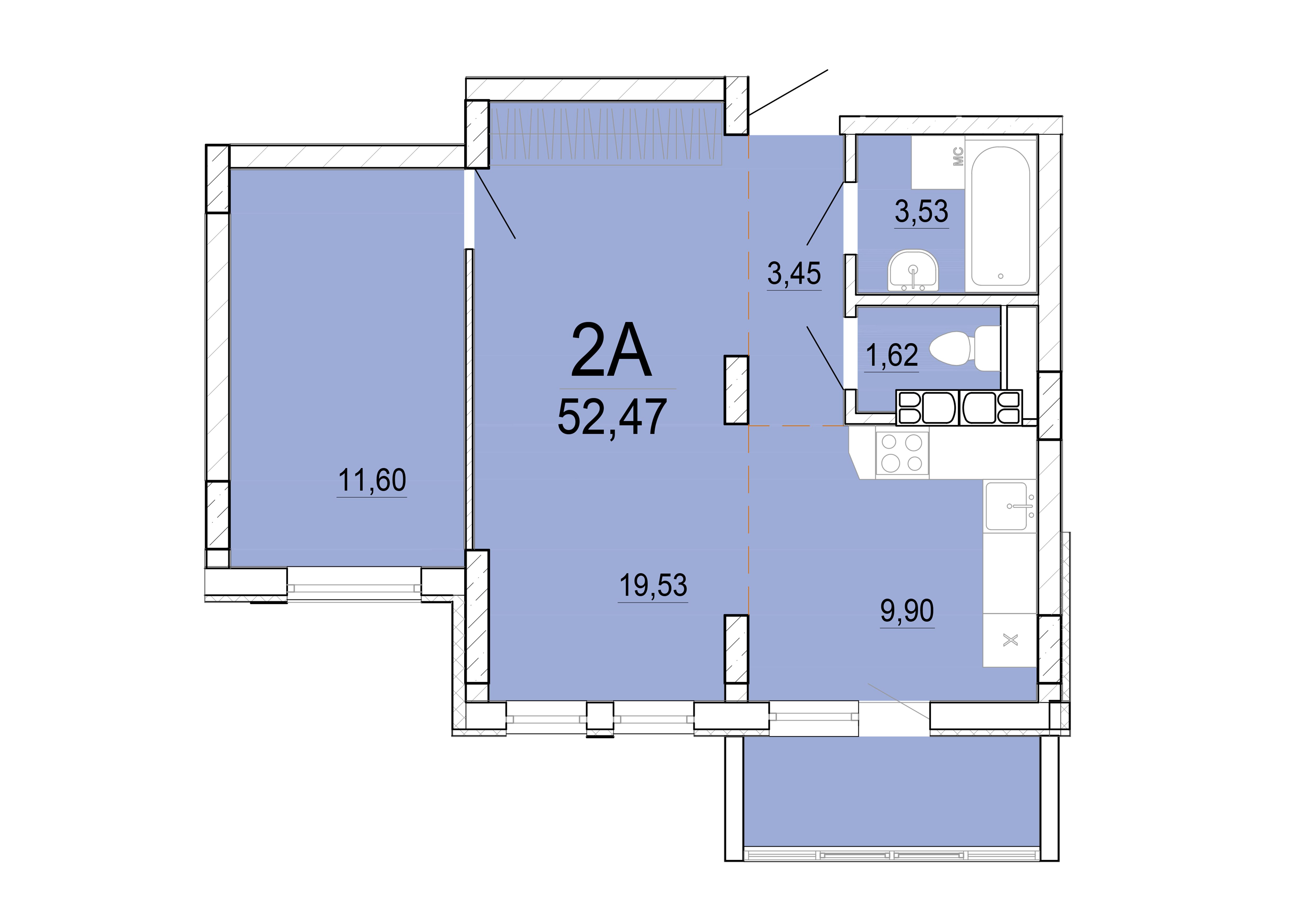 Айрон 2 - комнатная квартира