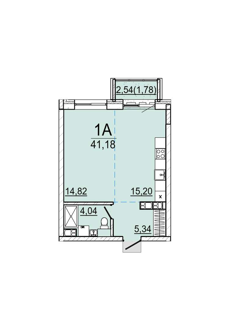 Айрон 1 - комнатная квартира