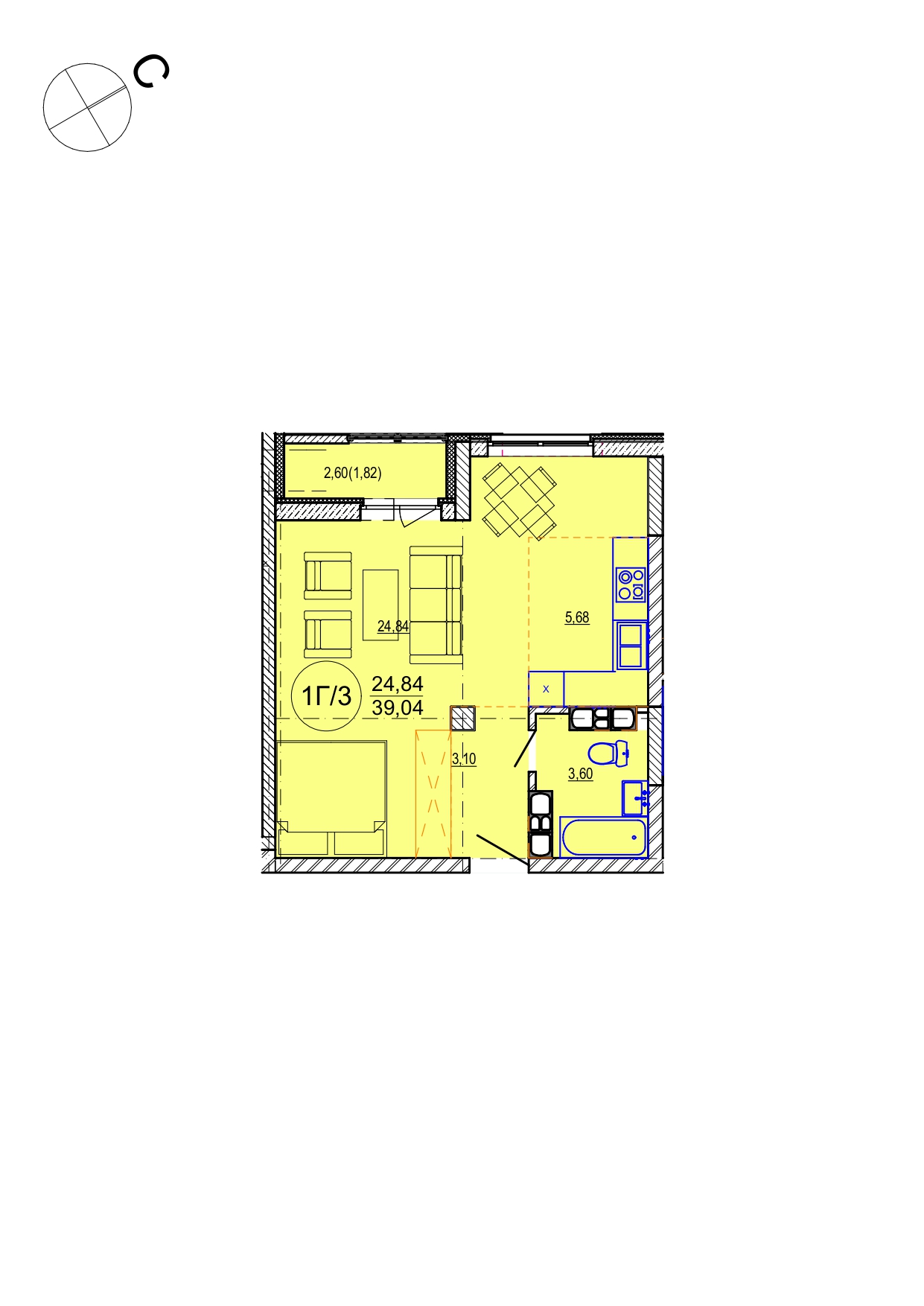 Айрон 1 - комнатная квартира