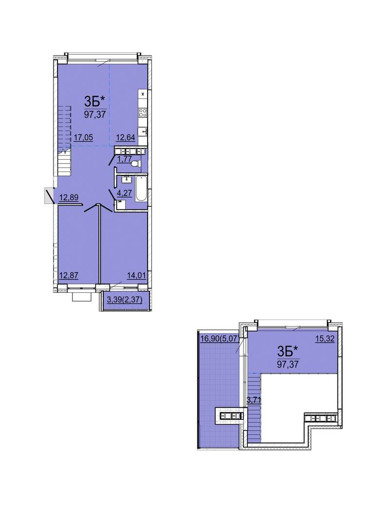 Айрон 3 - комнатная квартира