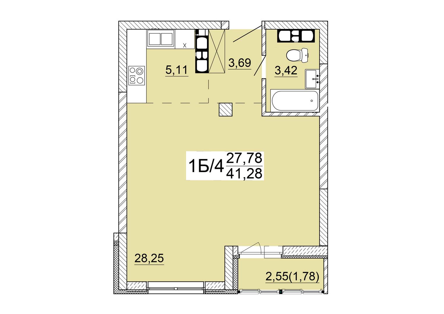 Айрон 1 - комнатная квартира