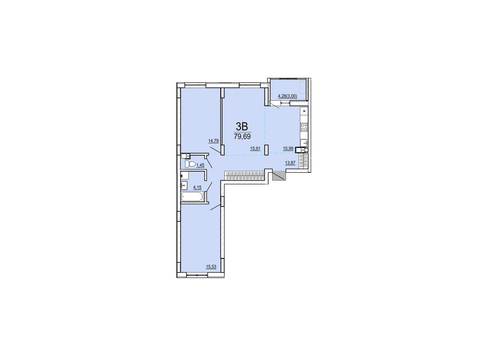 Айрон 3 - комнатная квартира