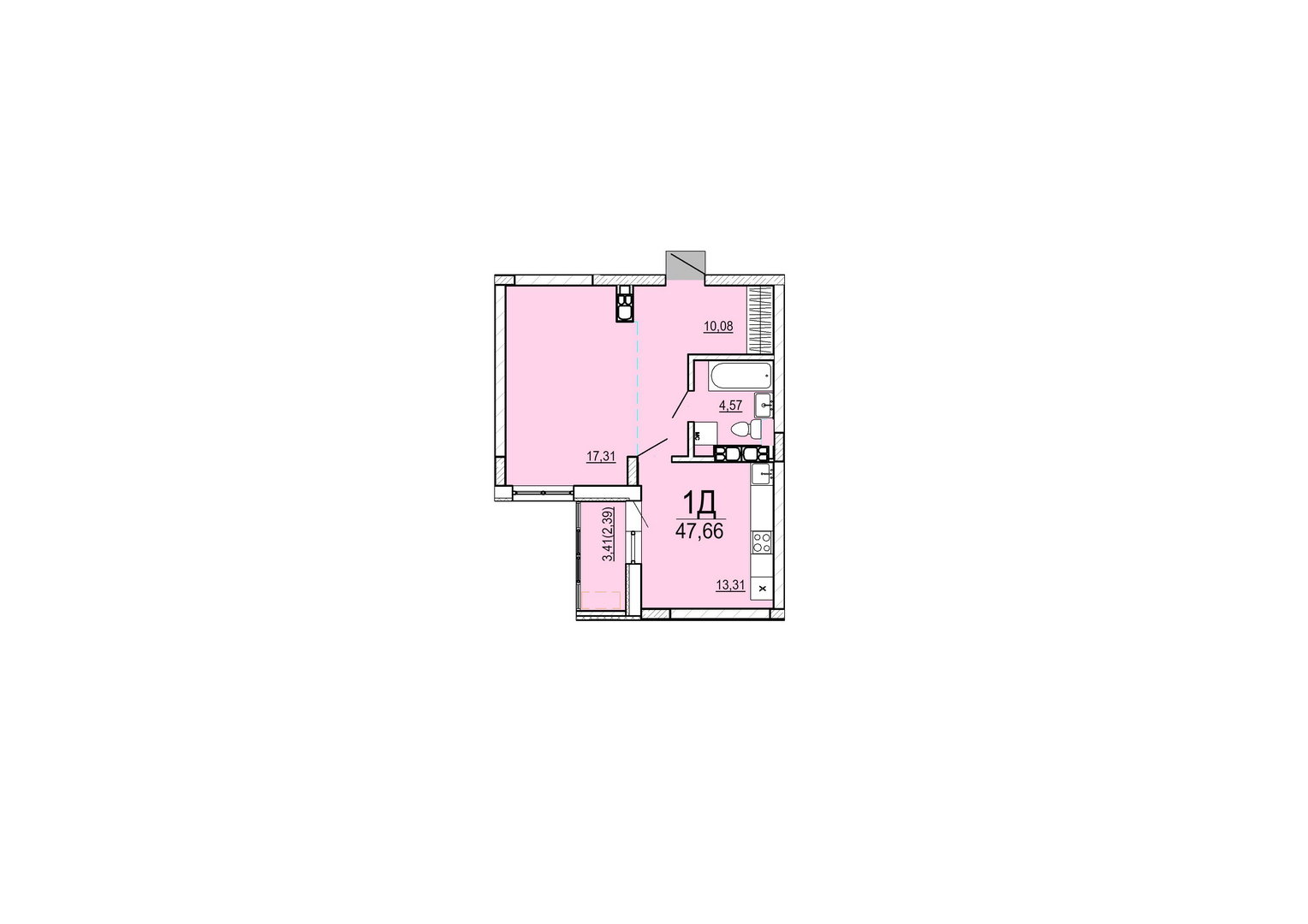 Айрон 1 - комнатная квартира