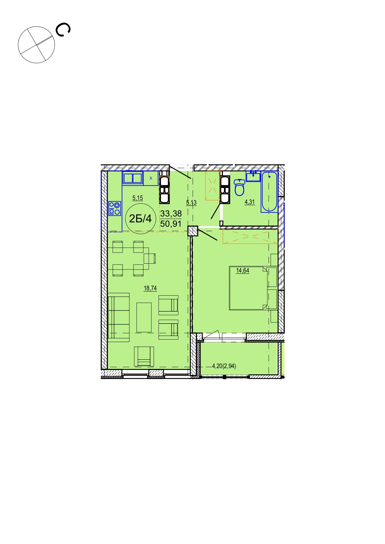 Айрон 2 - комнатная квартира