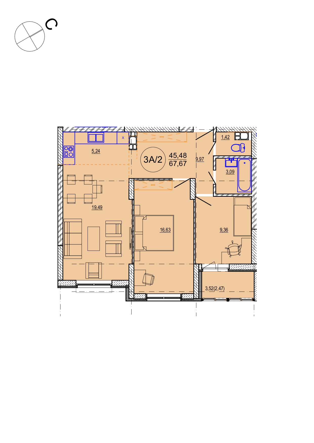 Айрон 3 - комнатная квартира