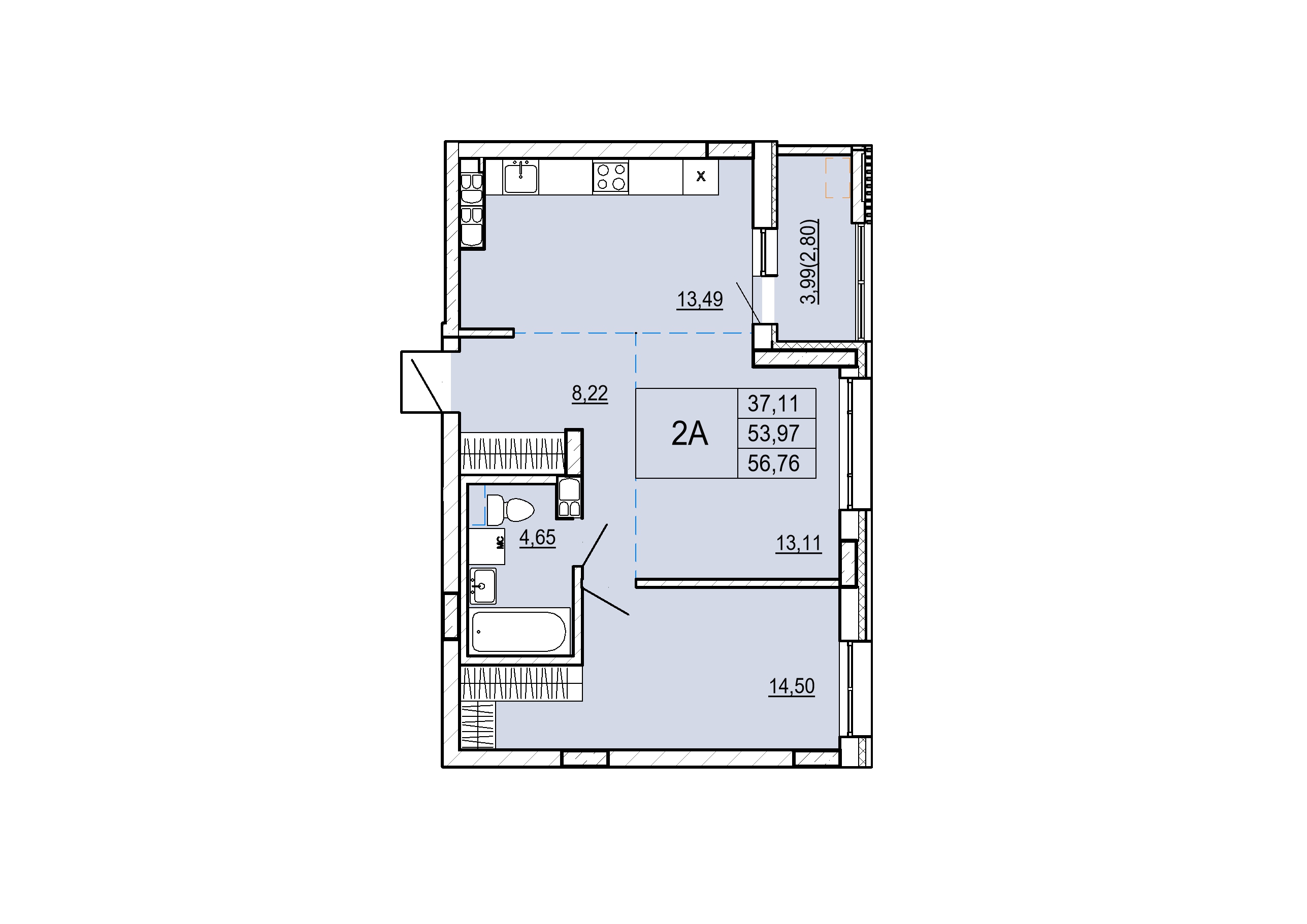 Айрон 2 - комнатная квартира