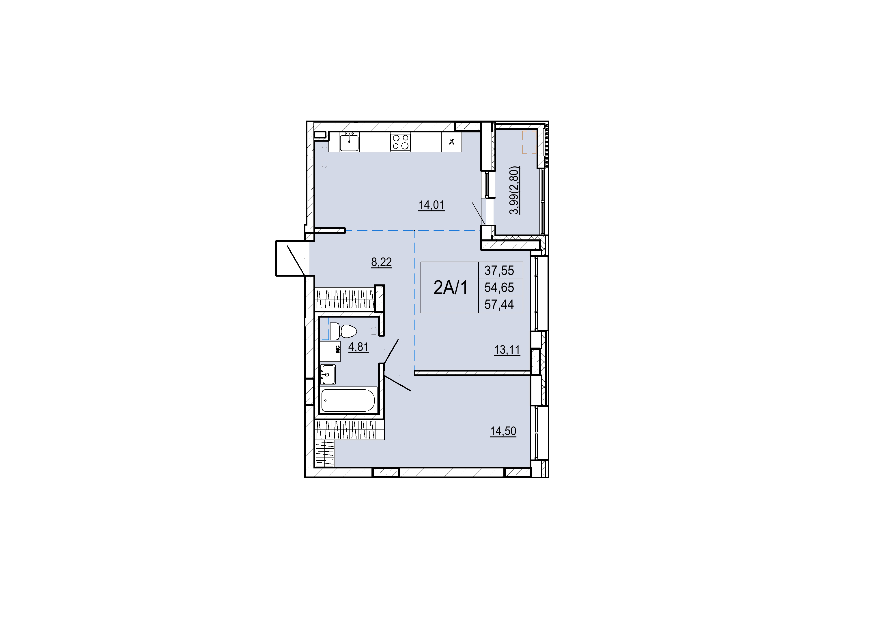 Айрон 2 - комнатная квартира