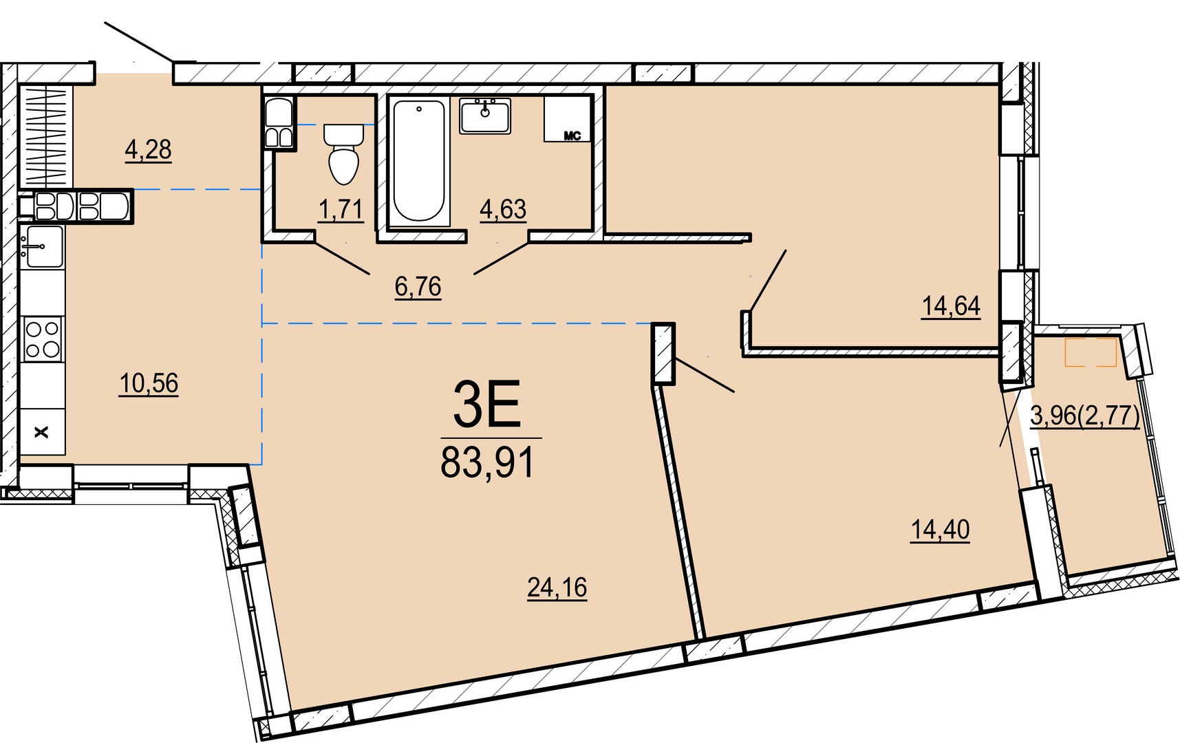 Айрон 3 - комнатная квартира
