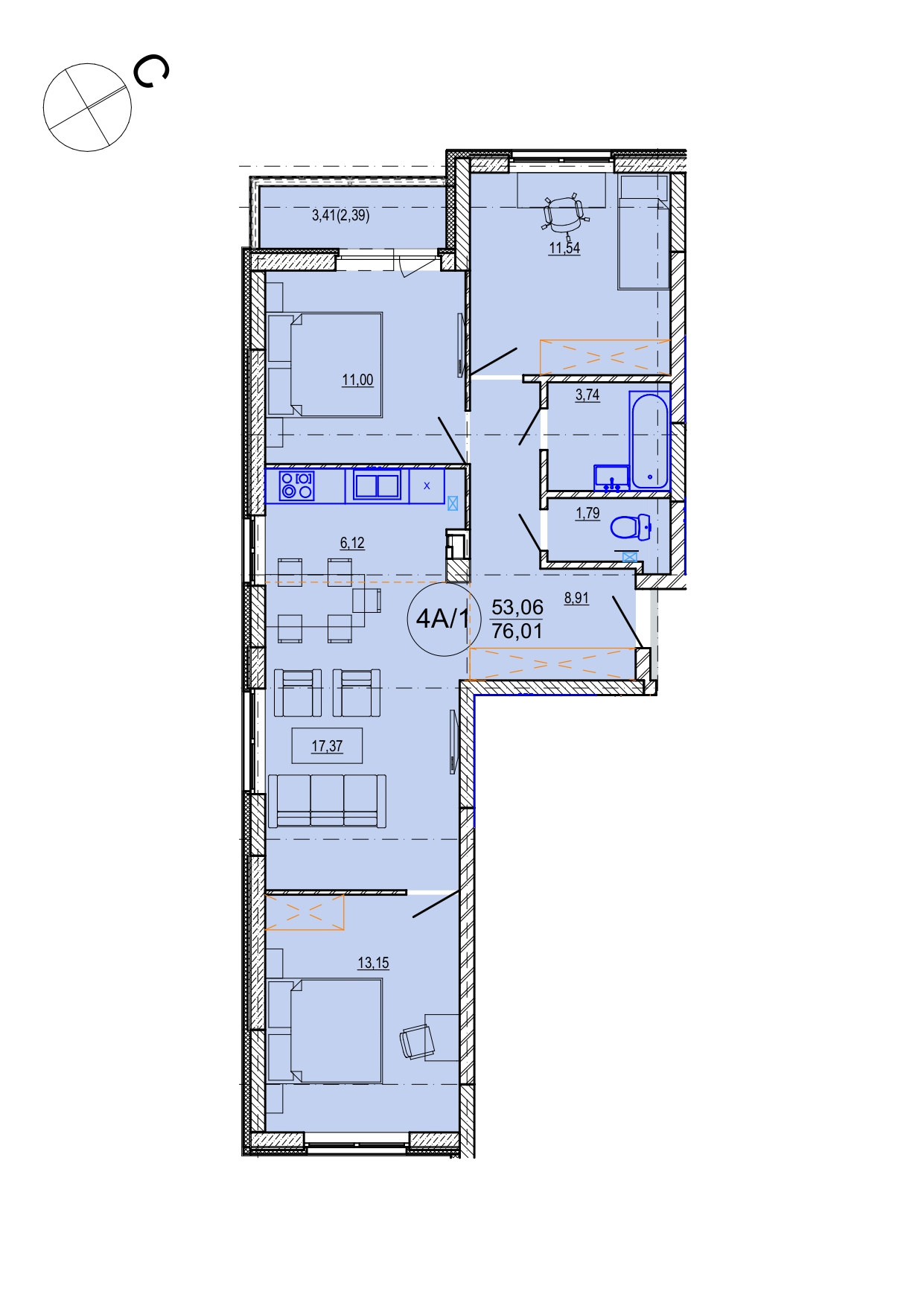 Айрон 4 - комнатная квартира