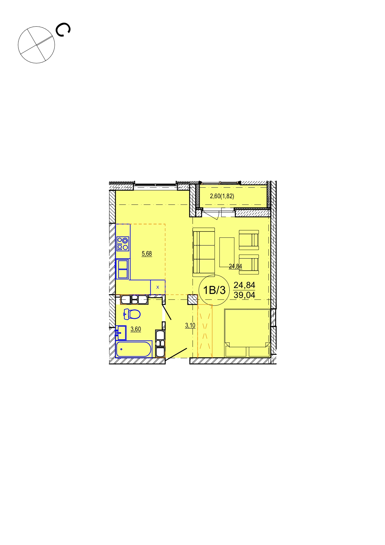 Айрон 1 - комнатная квартира