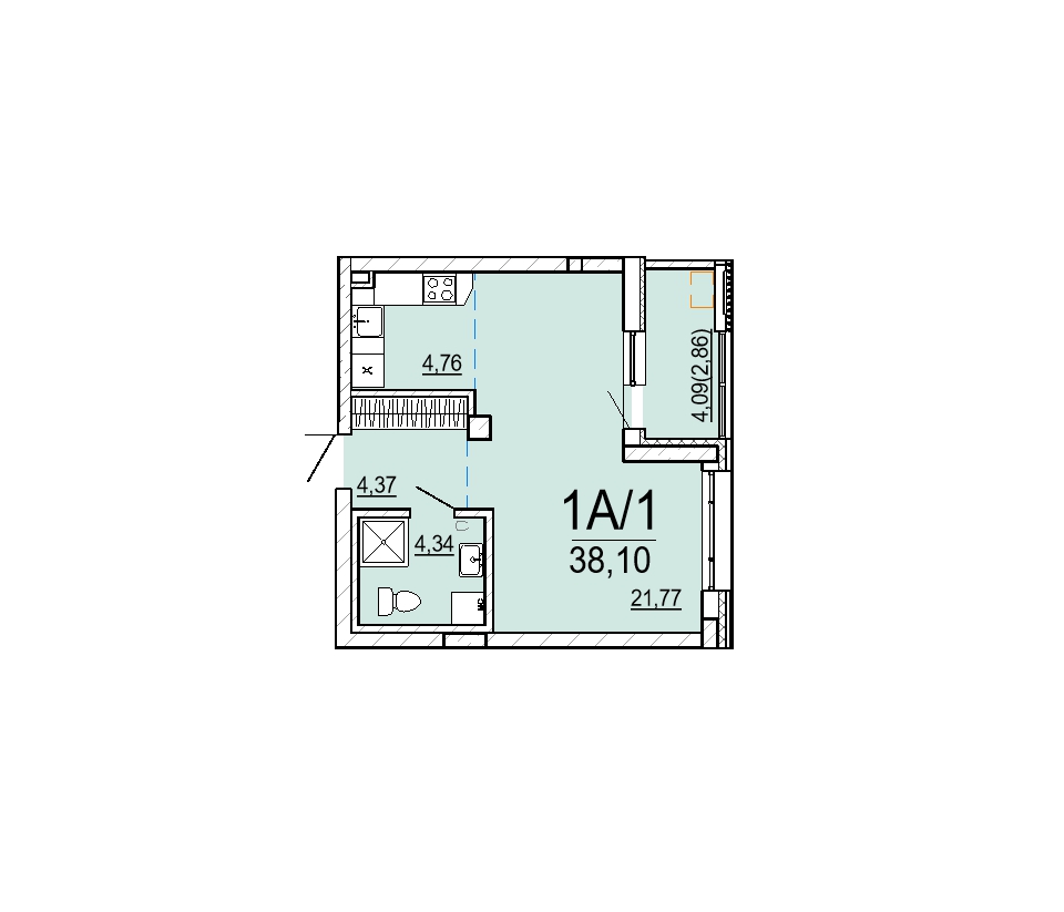 Айрон 1 - комнатная квартира