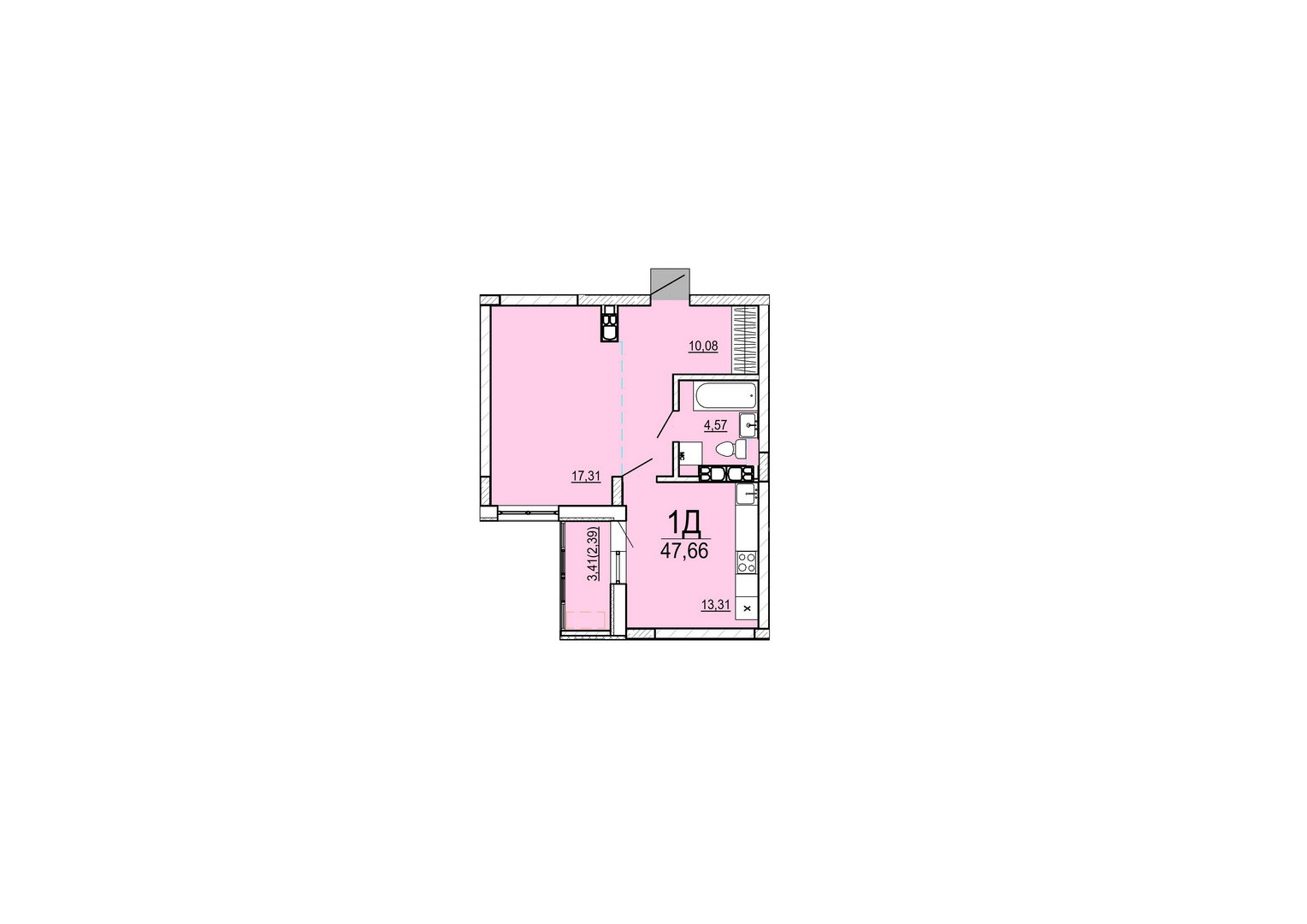 Айрон 1 - комнатная квартира