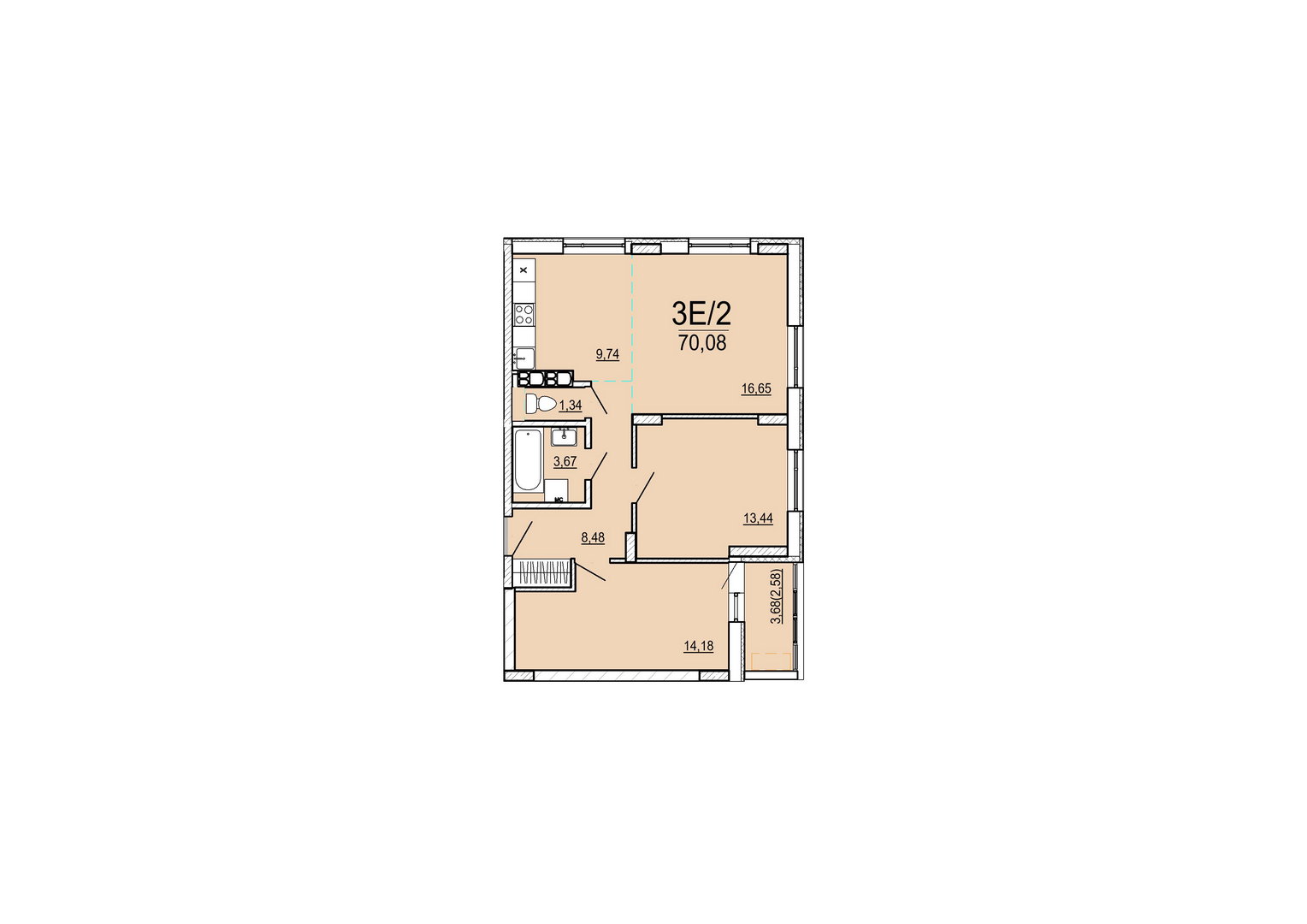 Айрон 3 - комнатная квартира