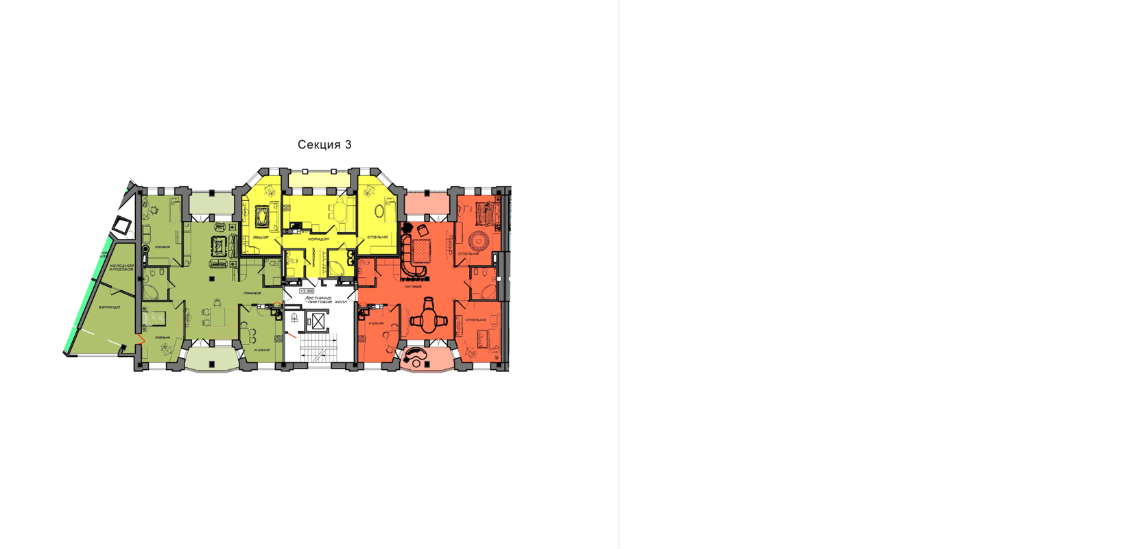 Квартиры площадью: 82.5 м² - 176 м²